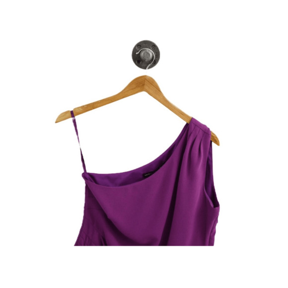 NWT White House Black Market Purple One Shoulder Blouse - Picture 2 of 11